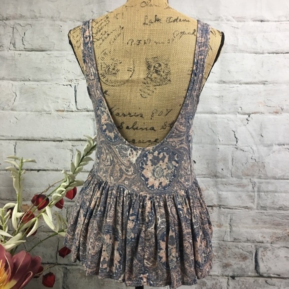 Ecote paisley print sleeveless loose fit top small - Picture 6 of 6